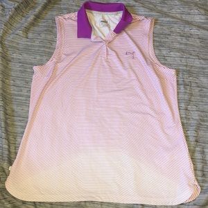 Puma Purple Sleeveless Golf Shirt XL